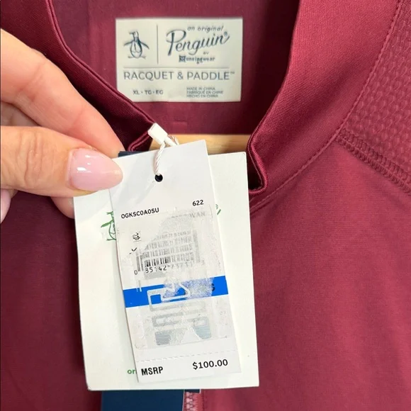 Original Penguin Burgundy Zip-Up Jacket - Picture 2 of 3